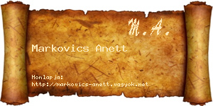 Markovics Anett névjegykártya